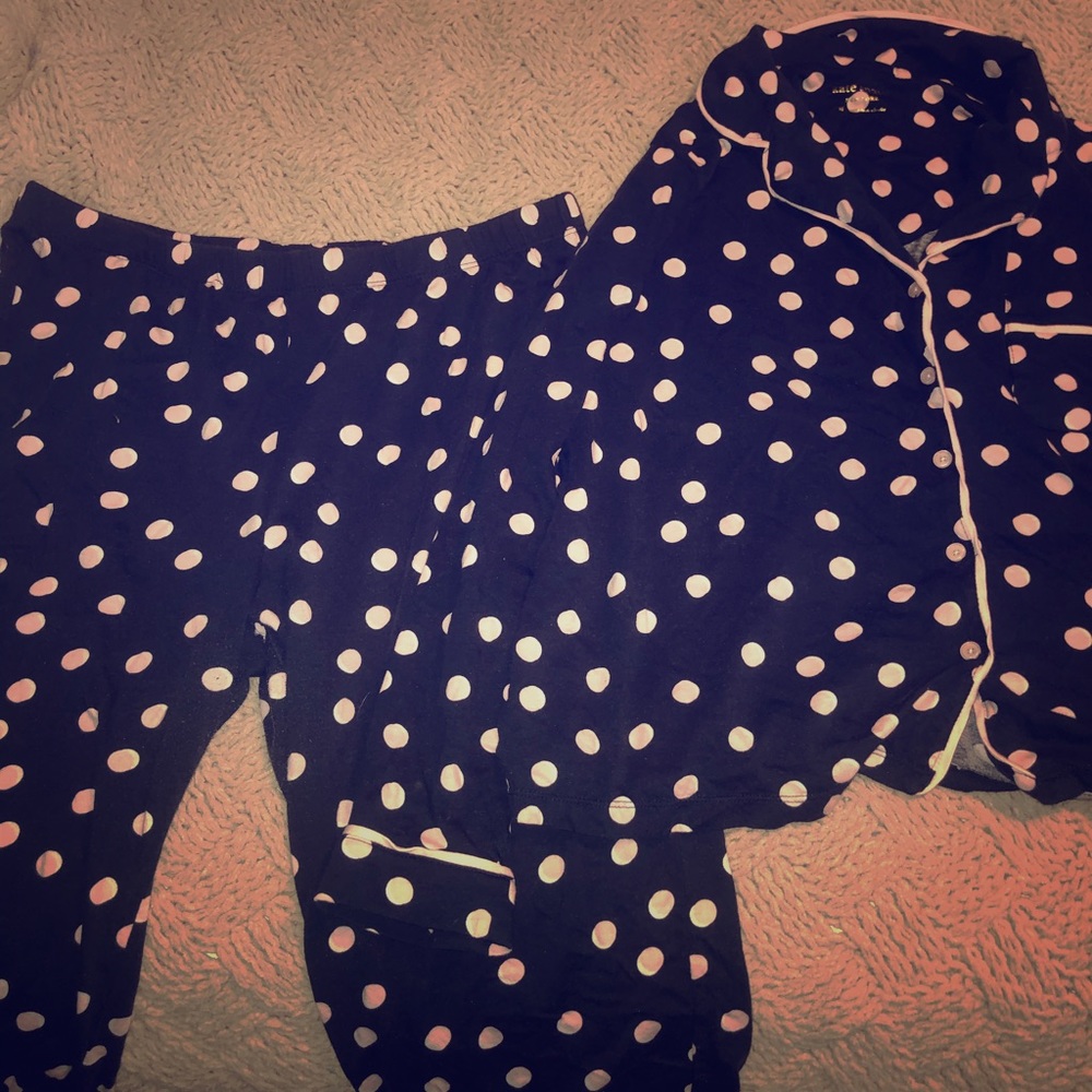 Navy & pink pajamas